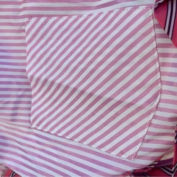 Bow Detail Oversized Striped Shirt Blouse - Picture 12 of 15